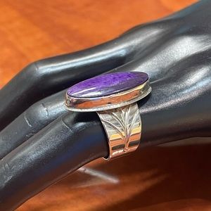 Sterling Silver Sugilite Ring, size 6